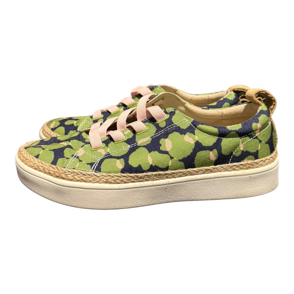 Spenco Malibu Women’s Size 8.5 D Canvas Slip On Orthotic Sneakers Green Pink - Picture 5 of 9